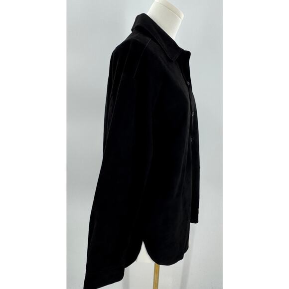 Quince Womens Black Suede Shirt Jacket Overshirt Shacket Medium Leather NWT - Picture 3 of 6